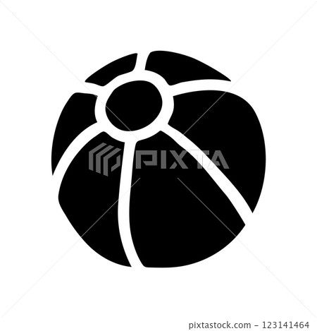 Doodle beach ball icon hand drawn in flat style Doodle beach ball icon hand drawn in flat style 123141464