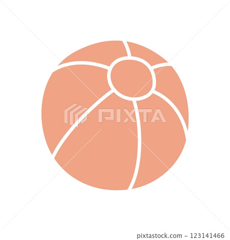 Doodle beach ball icon hand drawn in a modern minimalistic style 123141466