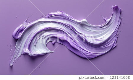 a flat lay splash of hair mask on a purple background 123141698