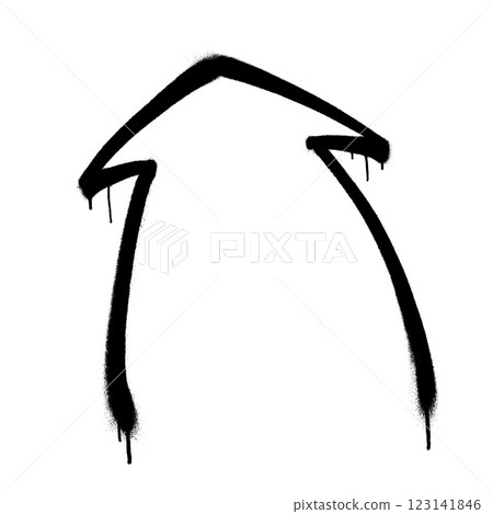 Graffiti arrow with overspray in black over white. Graffiti arrow with overspray in black over white. 123141846