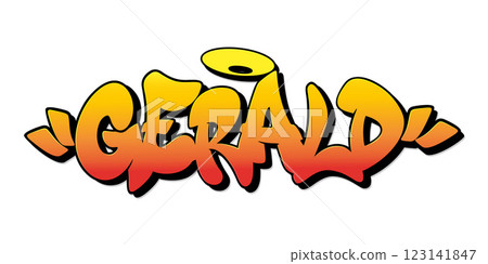 Gerald name in graffiti style. Vector illustration. Gerald name in graffiti style. Vector illustration. 123141847