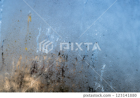 wet glass, drops on the window. wet glass, drops on the window. 123141880