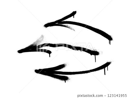 Graffiti arrows with overspray in black over white. Graffiti arrows with overspray in black over white. 123141955