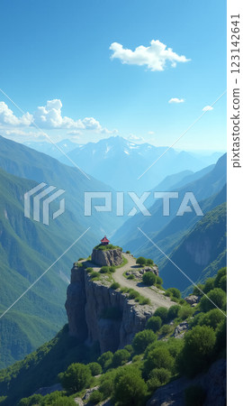 Breathtaking Mountain View with Scenic Temple Perfect for Your Phone Wallpaper 123142641