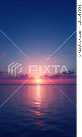 Stunning Sunset Over Calm Ocean Perfect for Phone Wallpaper Display 123142651