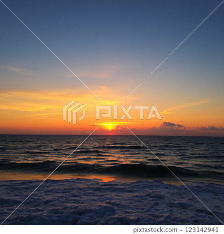 Sunset over the sea 123142941