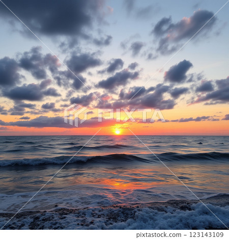 Sunset over the sea 123143109