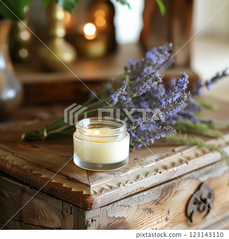 Cosmetic cream in a glass jar. Skin care concept. Background for beauty products 123143110
