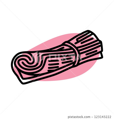 Doodle newspaper icon hand drawn with thin line and colorful blob 123143222