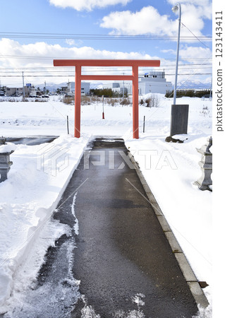 冬季拍攝北海道北斗市萩野稻荷神社的場地 123143411