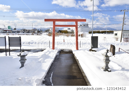 冬季拍攝北海道北斗市萩野稻荷神社的場地 123143412