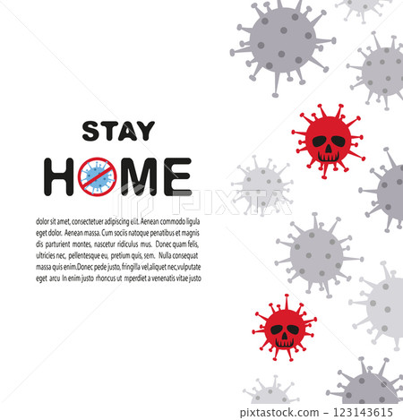 Coronavirus background, 2019-nCoV vector illustration. Stay home poster 123143615