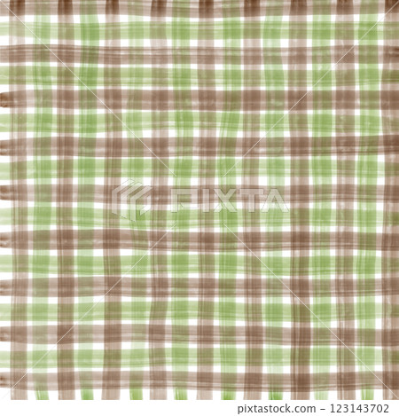 Green Brown Plaid Gingham Check Hand Drawn Background Pattern Overlay 123143702