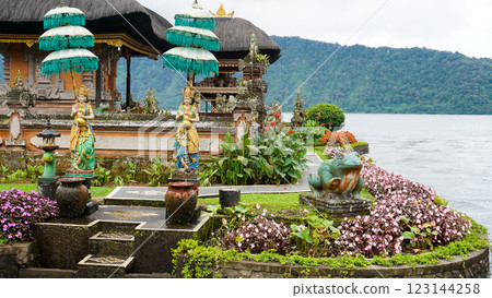 Pura Ulun Danu Beratan temple balinese hindu temple on a Bedugul lake in Bali, Indonesia Pura Ulun Danu Beratan temple balinese hindu temple on a Bedugul lake in Bali, Indonesia 123144258