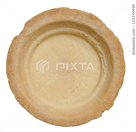 Empty round tartlet on isolated background, top view Empty round tartlet on isolated background, top view 123144499