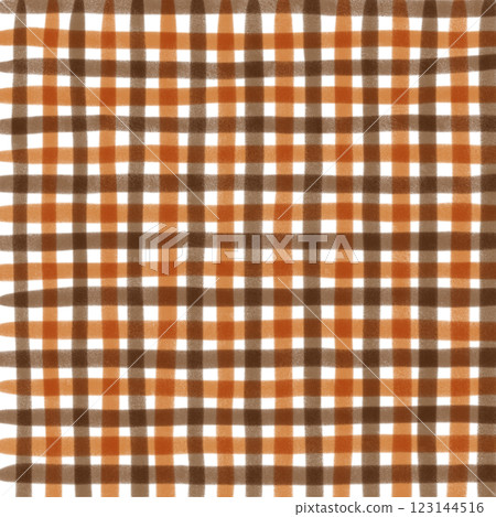 Brown Plaid Gingham Check Hand Drawn Background Pattern Overlay 123144516