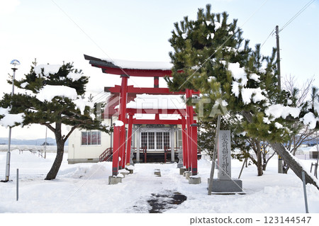 冬季拍攝北海道北斗市東前稻荷神社的場地 123144547
