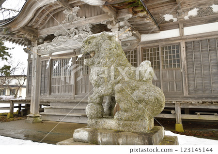 拍攝北海道江差町豐岡應神神社境內的冬季風景 拍攝北海道江差町豐岡應神神社境內的冬季風景 123145144
