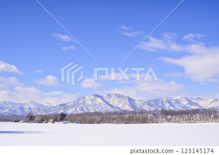 Hidaka Mountains and blue sky Hidaka Mountains and blue sky 123145174
