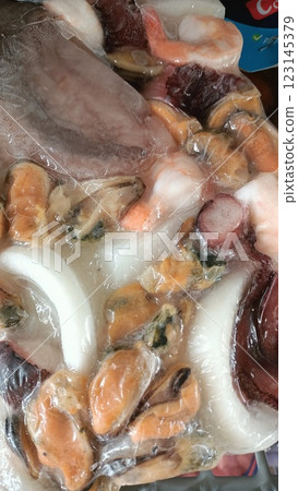 A Fresh Seafood Assortment featuring Octopus, Squid, and a variety of Shellfish dishes A Fresh Seafood Assortment featuring Octopus, Squid, and a variety of Shellfish dishes 123145379