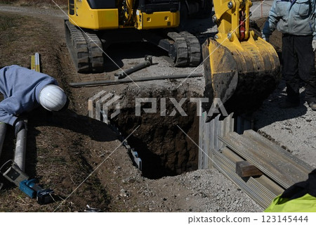 Background material for sewer pipe installation work, sewerage construction work, and living environment improvement Background material for sewer pipe installation work, sewerage construction work, and living environment improvement 123145444