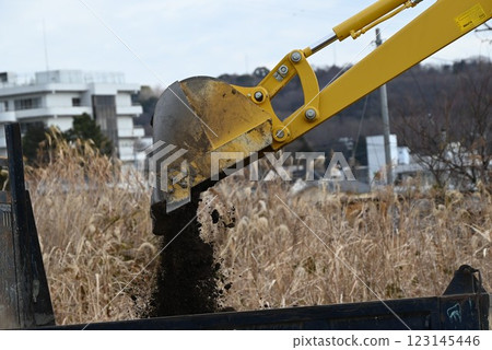 Background material for sewer pipe installation work, sewerage construction work, and living environment improvement Background material for sewer pipe installation work, sewerage construction work, and living environment improvement 123145446