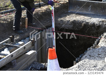 Background material for sewer pipe installation work, sewerage construction work, and living environment improvement 123145474