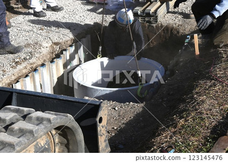 Background material for sewer pipe installation work, sewerage construction work, and living environment improvement 123145476