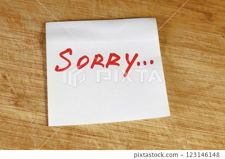 sorry inscription on a piece of paper, concept sorry inscription on a piece of paper, concept 123146148