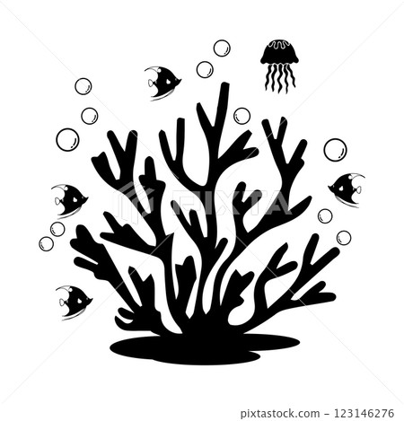 Coral logo design template 123146276