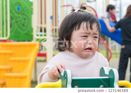 【第一次玩遊樂設施時哭鬧的嬰兒】 123146389