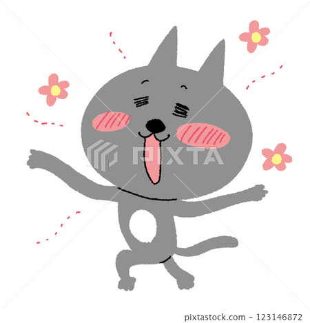 滑稽的貓角色 123146872