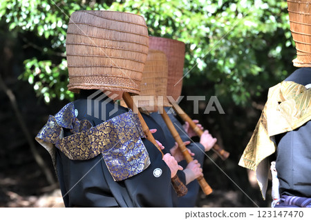 Komuso: A tribute performance in front of the Komuso Monument at Masuiyama Zuiganji Temple Komuso: A tribute performance in front of the Komuso Monument at Masuiyama Zuiganji Temple 123147470