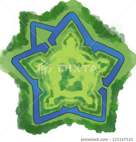 從上方俯瞰五棱郭遺址的插圖 123147510