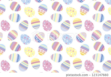 Pastel toned Easter seamless pattern (white) 123147660