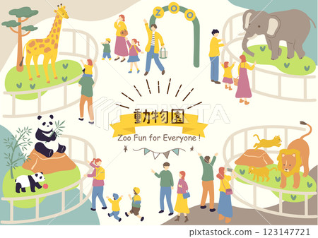 人們在動物園玩耍 123147721