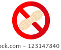 Peanuts, peanuts, allergy information, simple illustration 123147840