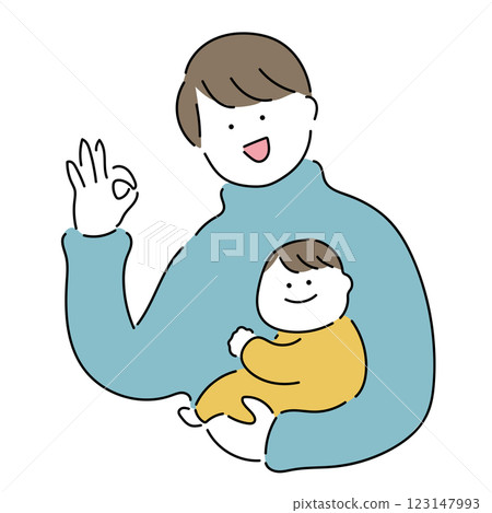 Dad and baby: "Okay!" Dad and baby: "Okay!" 123147993