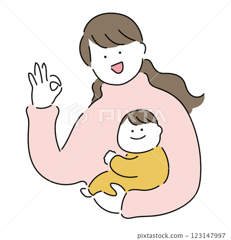 Mom and baby: "Okay!" 123147997