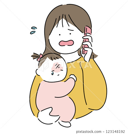 Various mothers and babies "It's hard!"_Natural Various mothers and babies "It's hard!"_Natural 123148192