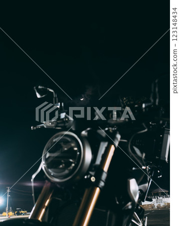 Crescent Moon and my bike 123148434