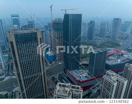 Aerial view of landscape in Chengdu city, China 123148562