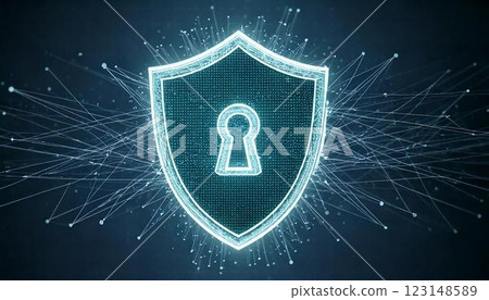 3DCG illustration of cyber security to protect data, network security image 123148589