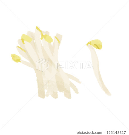 Bean sprouts hand-drawn color illustration set 123148817