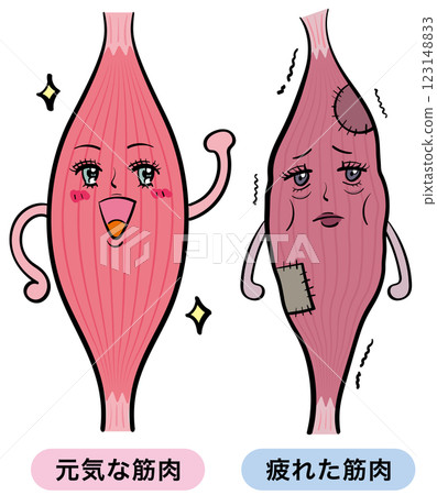 健康和疲勞的肌肉 健康和疲勞的肌肉 123148833