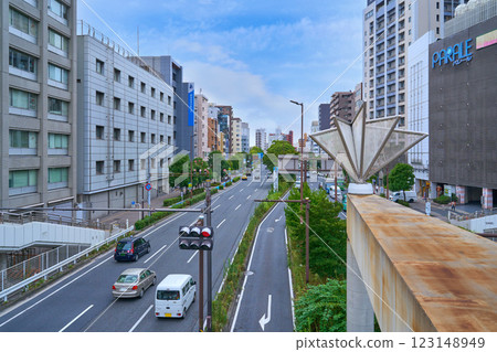 View of the south side from near Kawasaki Hello Bridge in Kawasaki Ward, Kawasaki City, Kanagawa Prefecture (Daiichi Keihin, Kawasaki Ward Miyamae-cho, Higashida-cho, etc.) 123148949