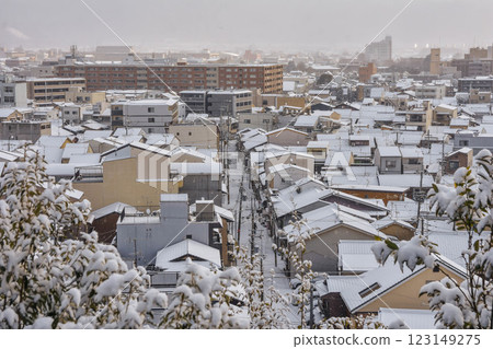 Snow scene in Kyoto city Snow scene in Kyoto city 123149275