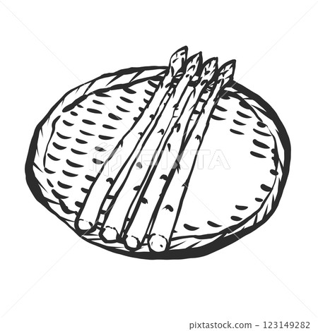 Hand-painted brush painting style illustration of asparagus Hand-painted brush painting style illustration of asparagus 123149282