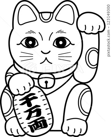 Lucky cat line drawing Lucky cat line drawing 123149300