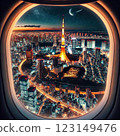 Tokyo night view from the plane 123149476